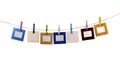 Color Frames Hanging With Name Day Cloths Pin Royalty Free Stock Photo