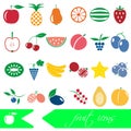 Color fruit theme simple icons set