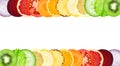 Color fruit and vegetable slices