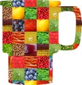 Color fruits and vegetables. Fresh food. Concept. Collage Royalty Free Stock Photo