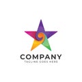 Color Full Star logo design modern style 