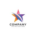 Color Full Star logo design modern style 