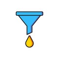 Color Funnel or filter icon isolated on white background. Flat filled outline style with shadow. Vector Royalty Free Stock Photo