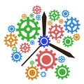 Color gear clock background Royalty Free Stock Photo