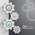 Color Gears Infographics Number Options Banner & Card. Vector il Royalty Free Stock Photo