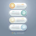 Color Gears Infographics Number Options Banner. Royalty Free Stock Photo