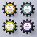 Color Gears Infographics. Options Banner. Vector illustration Royalty Free Stock Photo