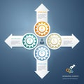 Color Gears Infographics Options Banner. Royalty Free Stock Photo