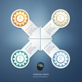 Color Gears Infographics Options Banner. Royalty Free Stock Photo