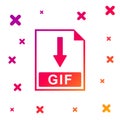Color GIF file document icon. Download GIF button icon isolated on white background. Gradient random dynamic shapes Royalty Free Stock Photo