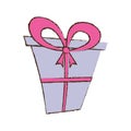 color gift box ribbon wedding present sketch