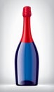 Color Glass Bottle on background with Red Foil.