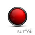 Glass button on white background