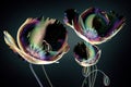 Color glass flower isolated on black , the poppy Royalty Free Stock Photo