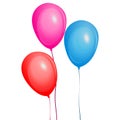 Color glossy balloons set. Graphic illustration multicolored balloon Royalty Free Stock Photo