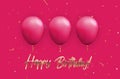 Color Glossy Happy Birthday Balloons Banner Background Vector Illustration EPS10 Royalty Free Stock Photo