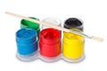 Color gouache with paintbrush