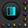 Color gradient dark push buttons with color icons Royalty Free Stock Photo
