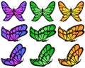 Color gradient patterned butterfly set.