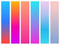 Color gradient set, modern unusual colors, vector palette template.