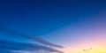 Color gradient on the sky. Sky with clouds during sunset. Clouds and blue sky. Royalty Free Stock Photo