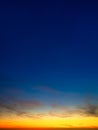 Color gradient on the sky. Sky with clouds during sunset. Clouds and blue sky. Royalty Free Stock Photo