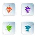 Color Grape fruit icon isolated on white background. Set colorful icons in square buttons. Vector Royalty Free Stock Photo