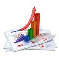 Color growing bar chart Royalty Free Stock Photo