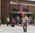 Color Guard in parade in small town America
