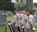 Color Guard Veterans in uniform in line