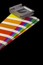 Color guide for offset print on black blackground Royalty Free Stock Photo