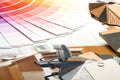 Color guide, samples of materials and catalogue Royalty Free Stock Photo