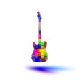 Color guitar, grunge music Royalty Free Stock Photo