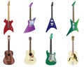 Color guitars set Royalty Free Stock Photo