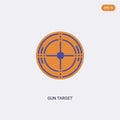 2 color Gun target concept vector icon. isolated two color Gun target vector sign symbol designed with blue and orange colors can Royalty Free Stock Photo