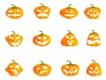 Color Halloween pumpkin icons