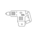 color Hand Cordless Hammer Rock Drill icon. Element of construction tools for mobile concept and web apps icon. Outline, thin line