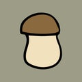 Color hand drawn doodle mushroom icon. doodle style graphic elements