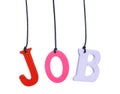 Color hanging wood job letters