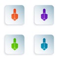 Color Hanukkah dreidel icon isolated on white background. Set colorful icons in square buttons. Vector