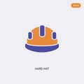 2 color hard hat concept vector icon. isolated two color hard hat vector sign symbol designed with blue and orange colors can be Royalty Free Stock Photo