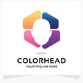 Color Head Logo Design Template Inspiration Royalty Free Stock Photo