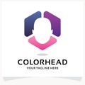 Color Head Logo Design Template Inspiration Royalty Free Stock Photo