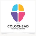 Color Head Logo Design Template Inspiration Royalty Free Stock Photo