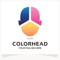 Color Head Logo Design Template Inspiration Royalty Free Stock Photo