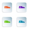 Color Hearse car icon isolated on white background. Set colorful icons in square buttons. Vector Royalty Free Stock Photo