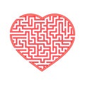 Color heart shaped labyrinth. Game for kids and adults. Find the right path. Puzzle for children. Labyrinth conundrum. Flat vector Royalty Free Stock Photo