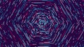 Color hexagonal cyber tunnel, Technological abstract vector background