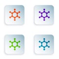 Color Hexagram sheriff icon isolated on white background. Police badge icon. Set colorful icons in square buttons