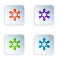 Color Hexagram sheriff icon isolated on white background. Police badge icon. Set colorful icons in square buttons